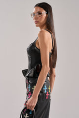 SEXY AS CAN BE FAUX LEATHER CORSET