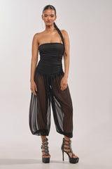 NO CHILL MESH JUMPSUIT IN BLACK