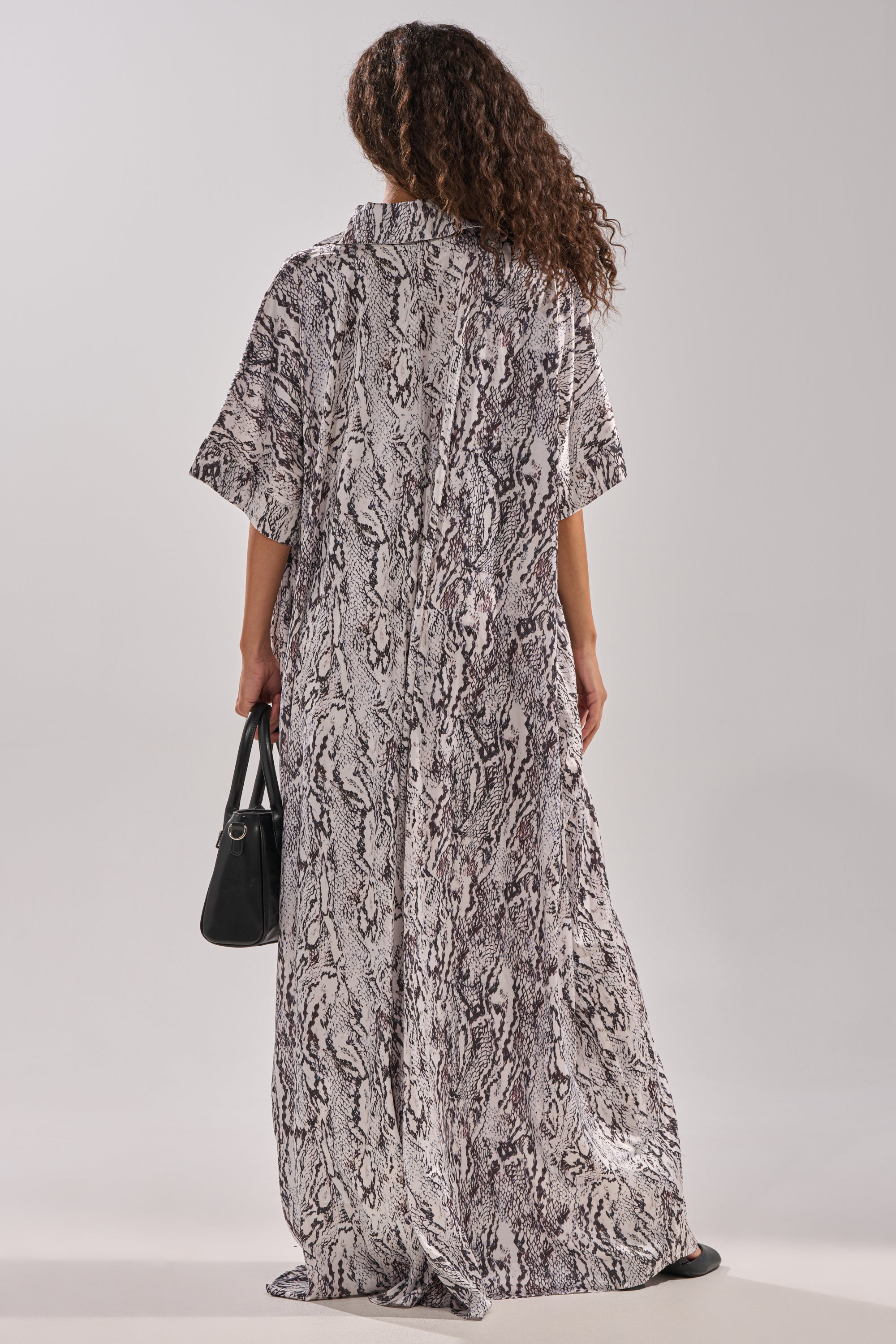 SHE'S RICH OVERSIZED SATIN JUMPSUIT IN SNAKE PRINT