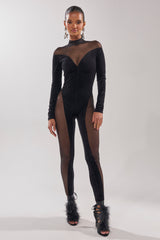MESH TO IMPRESS LONG SLEEVE JUMPSUIT