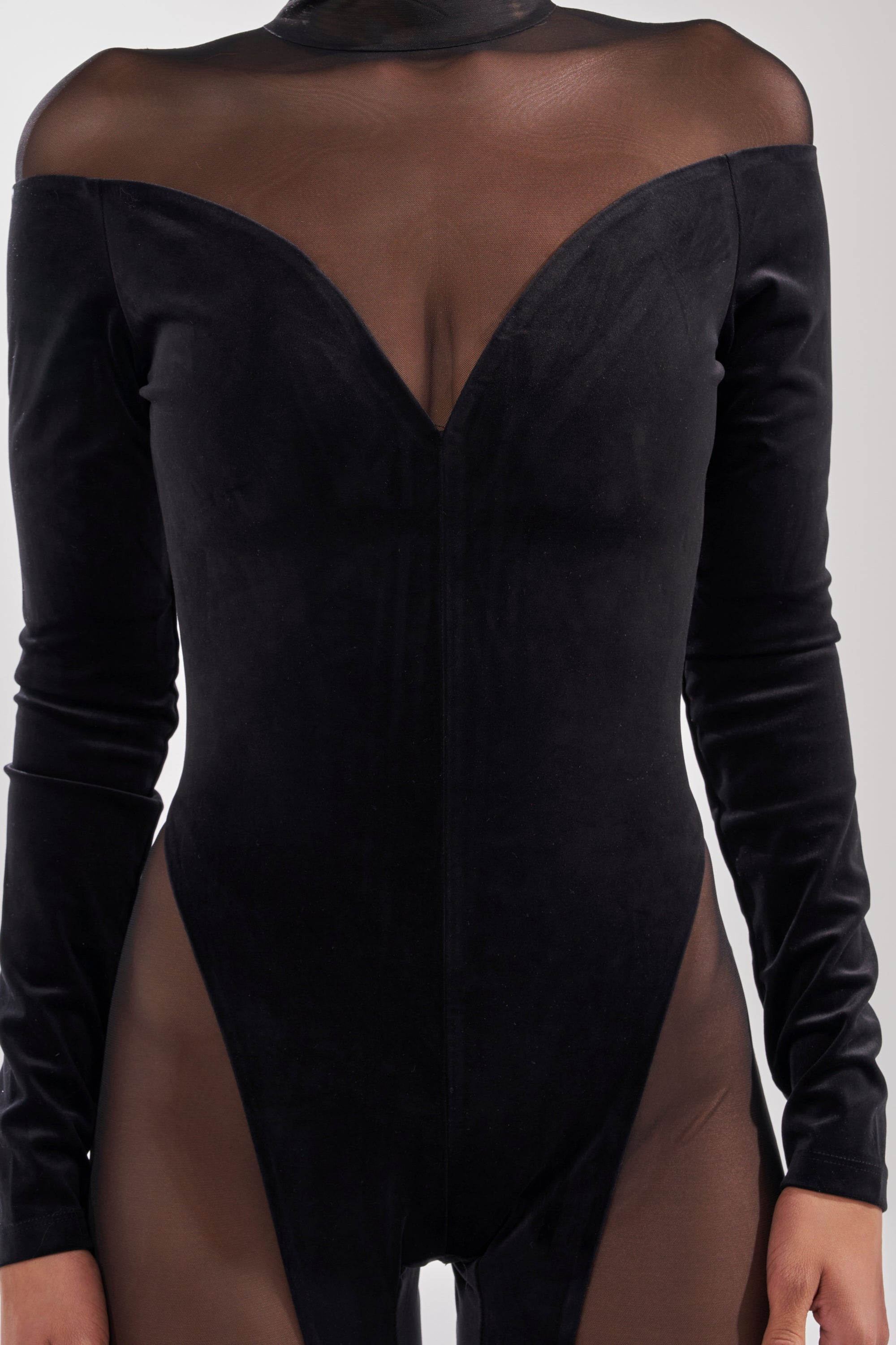 MESH TO IMPRESS LONG SLEEVE JUMPSUIT