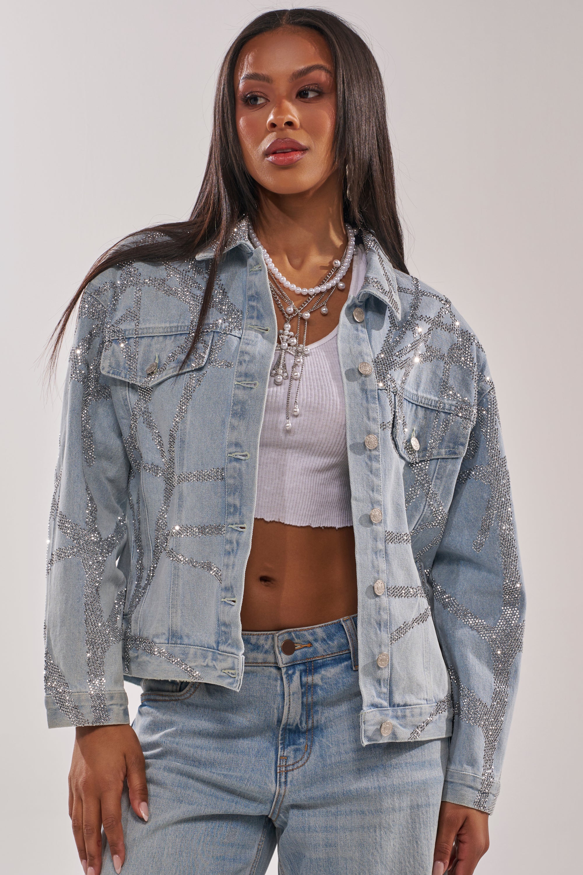 TWILIGHT ZONE RHINESTONE DENIM JACKET