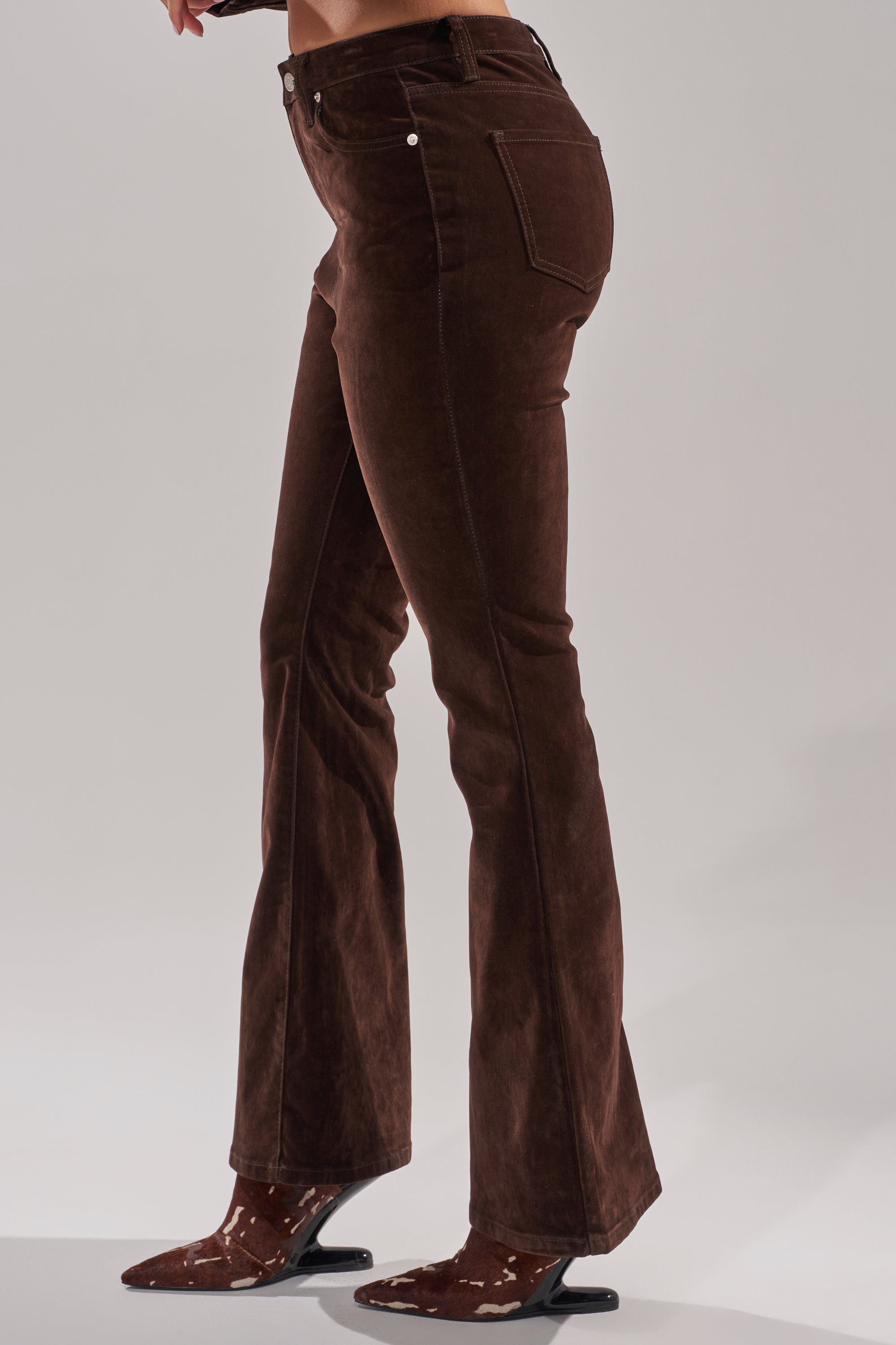 RAE VELVET DENIM FLARE PANT