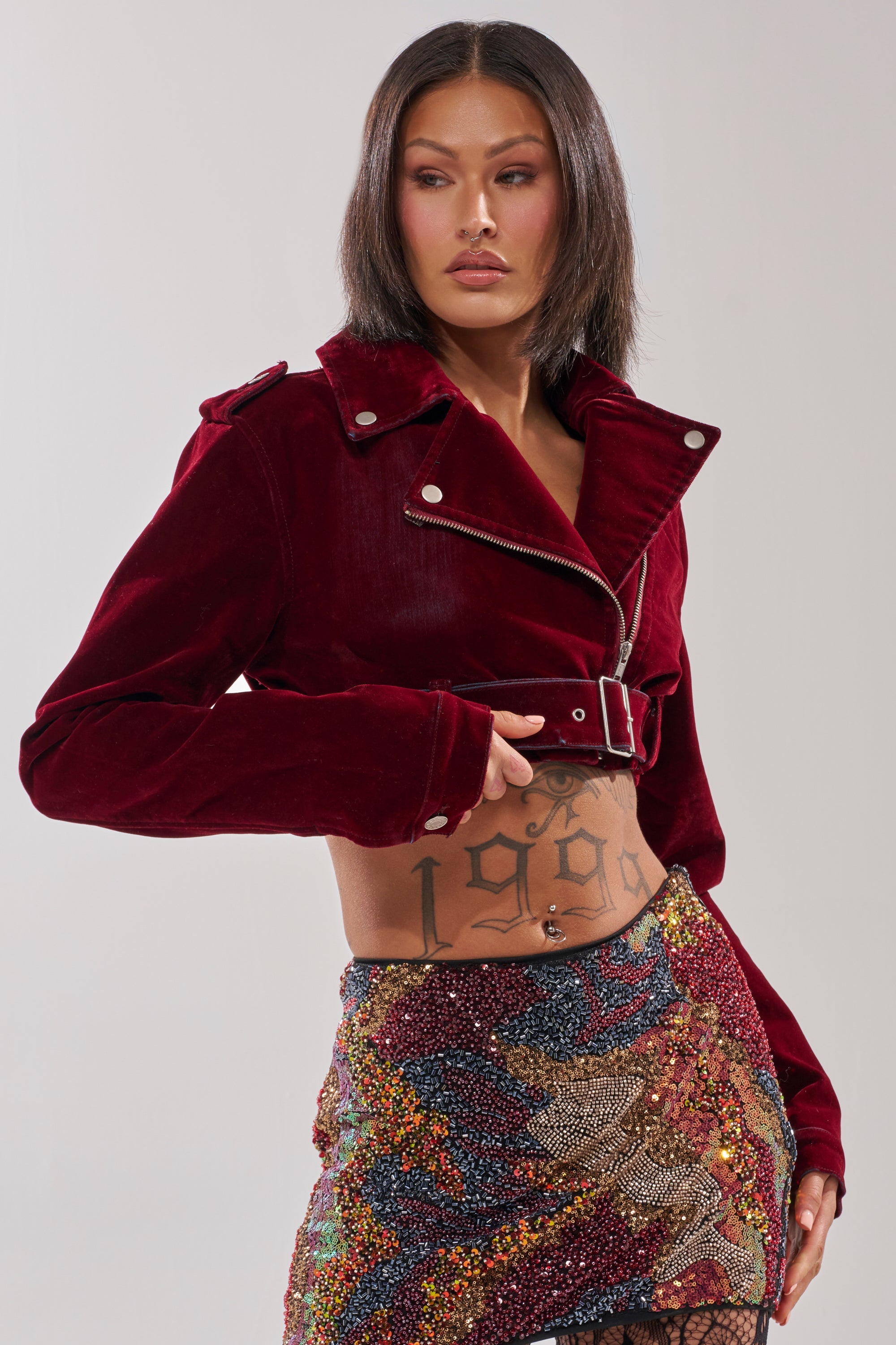 LULU VELVET DENIM MOTO