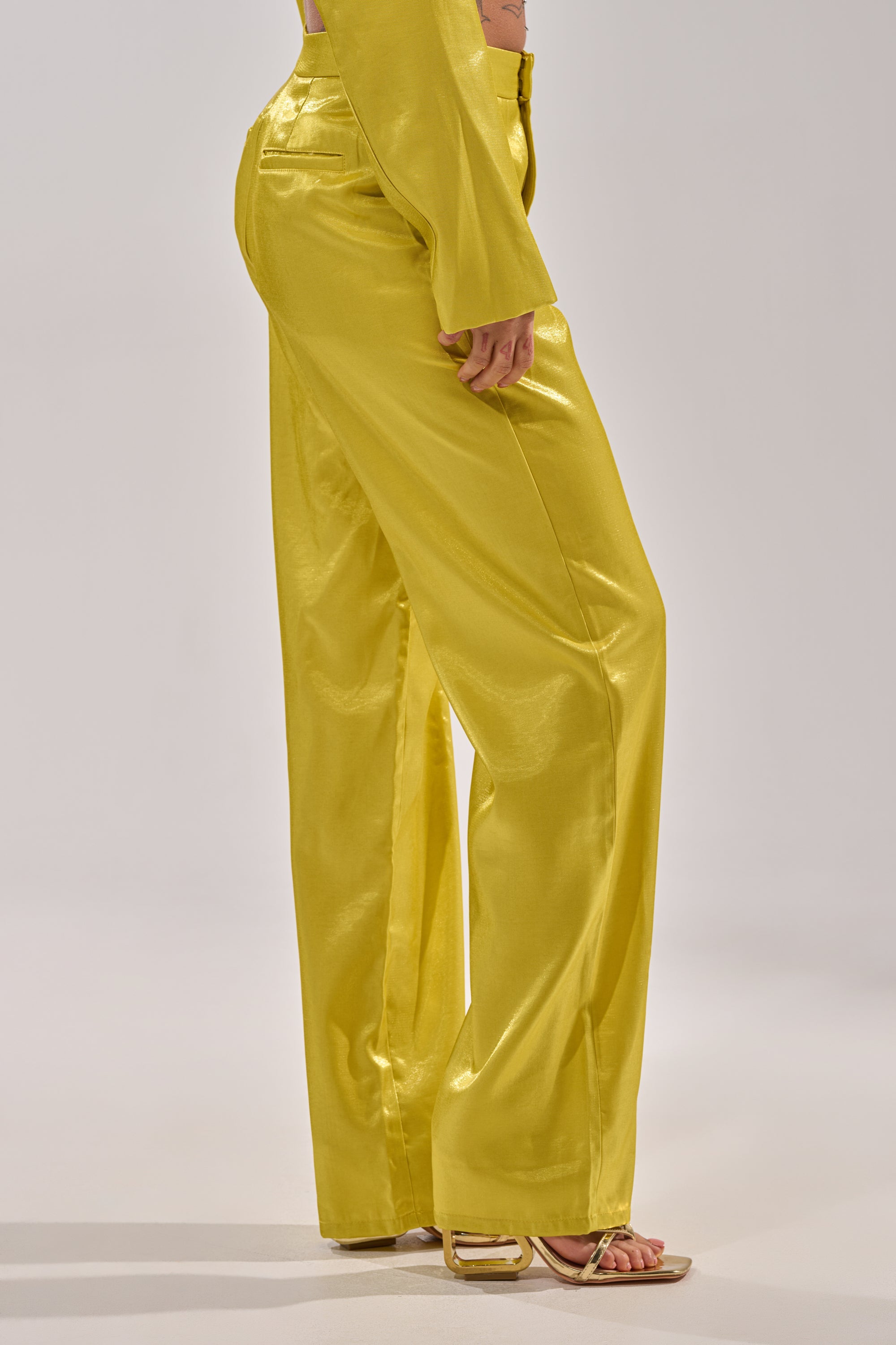 CLEO TROUSER IN CHARTREUSE