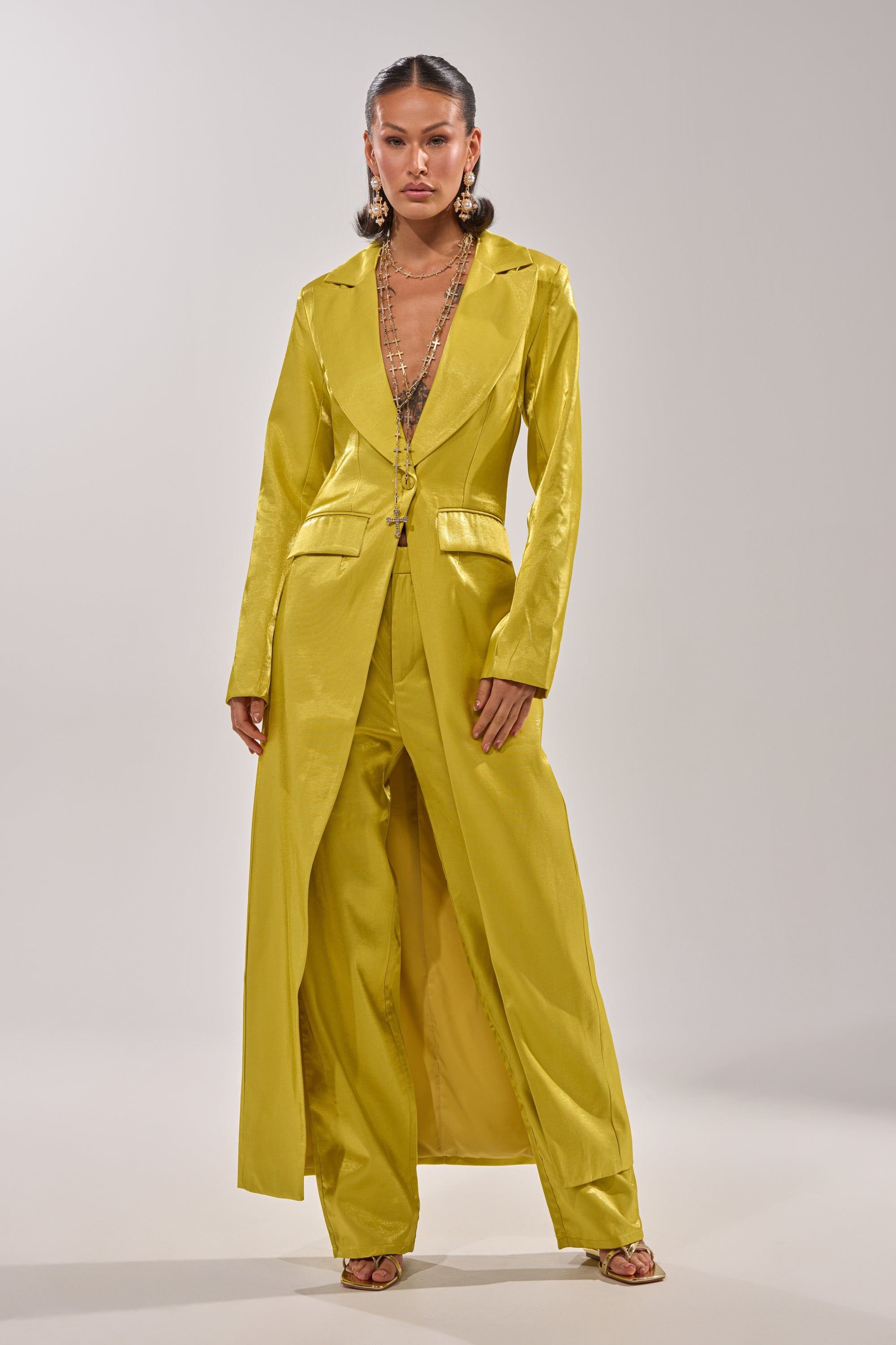 CLEO TROUSER IN CHARTREUSE