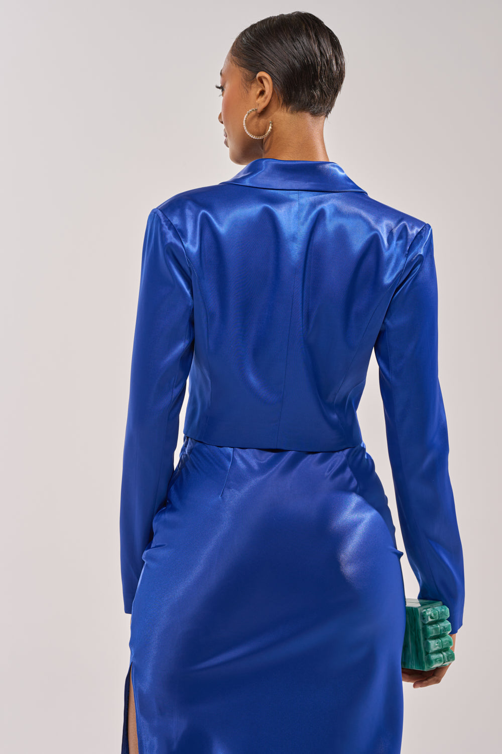 IN THE CLOUDS SATIN BLAZER