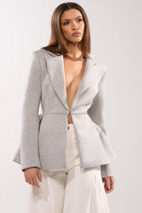 CANARY PEPLUM BLAZER IN SCUBA