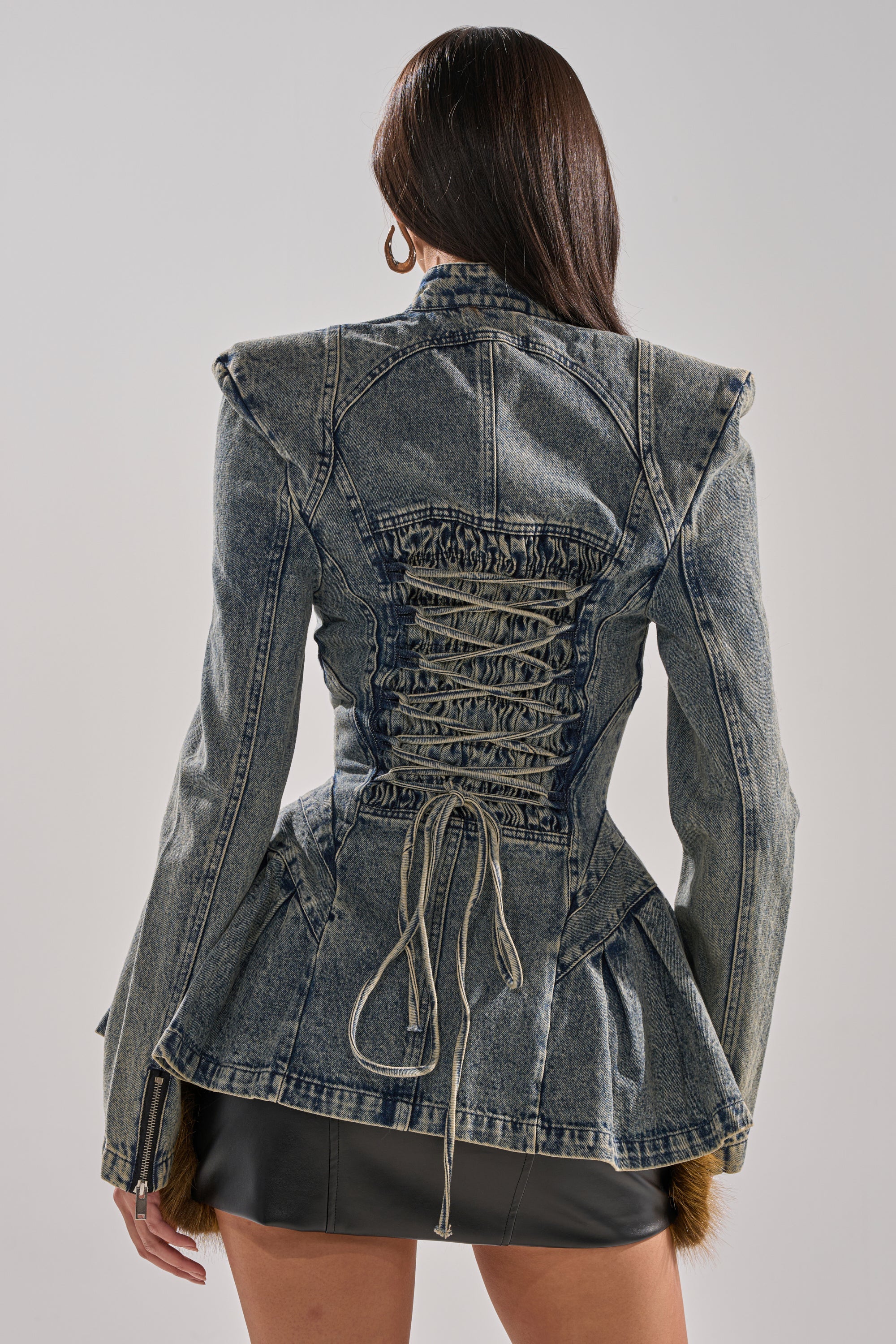MALLORCA PEPLUM DENIM JACKET