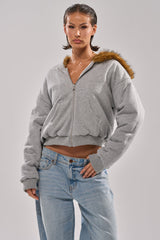 BEST OF BOTH WORLDS REVERSIBLE FUR SWEATSHIRT