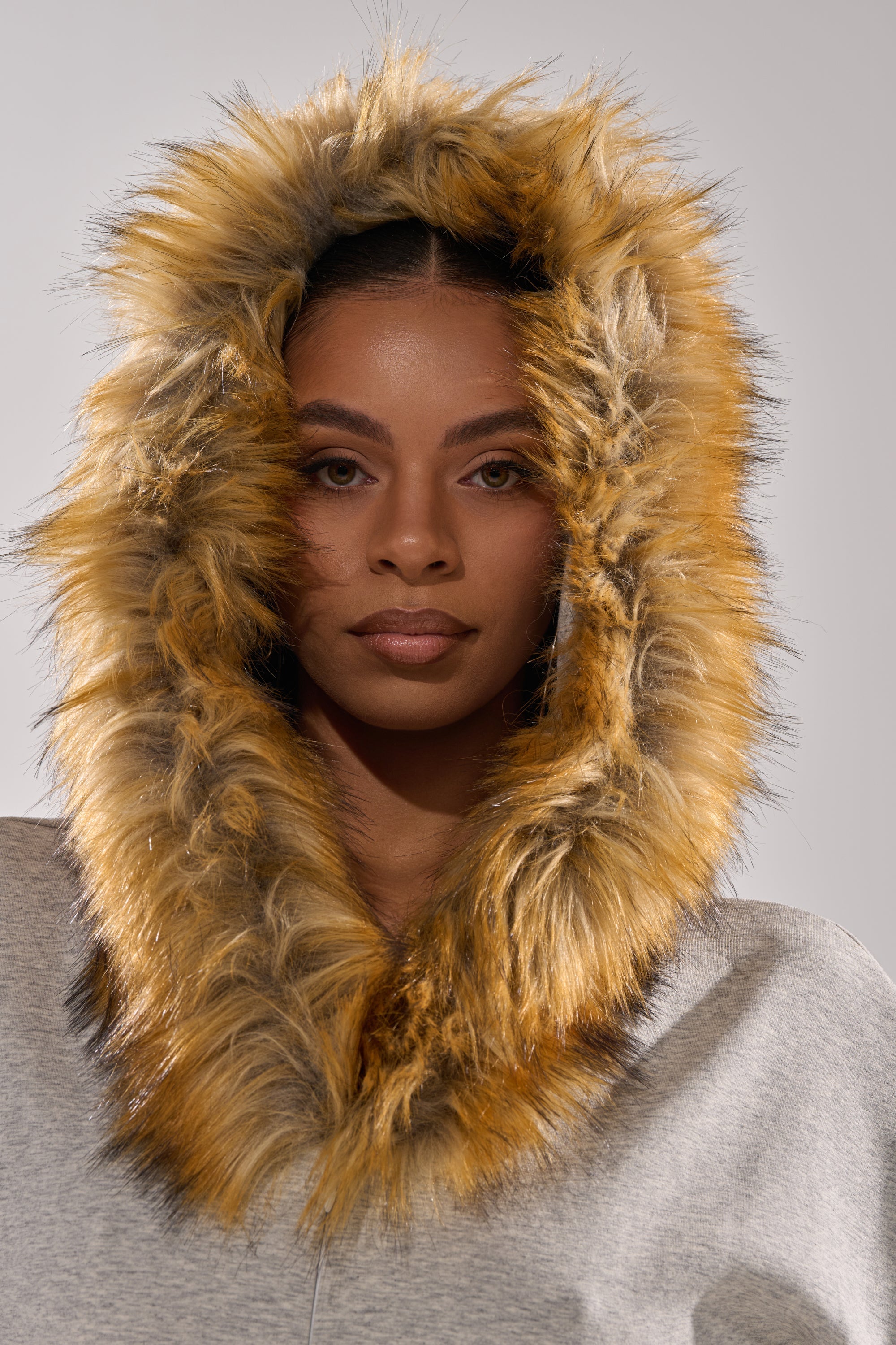 YOU WISH JUMPSUIT WITH FUR ACCENTS