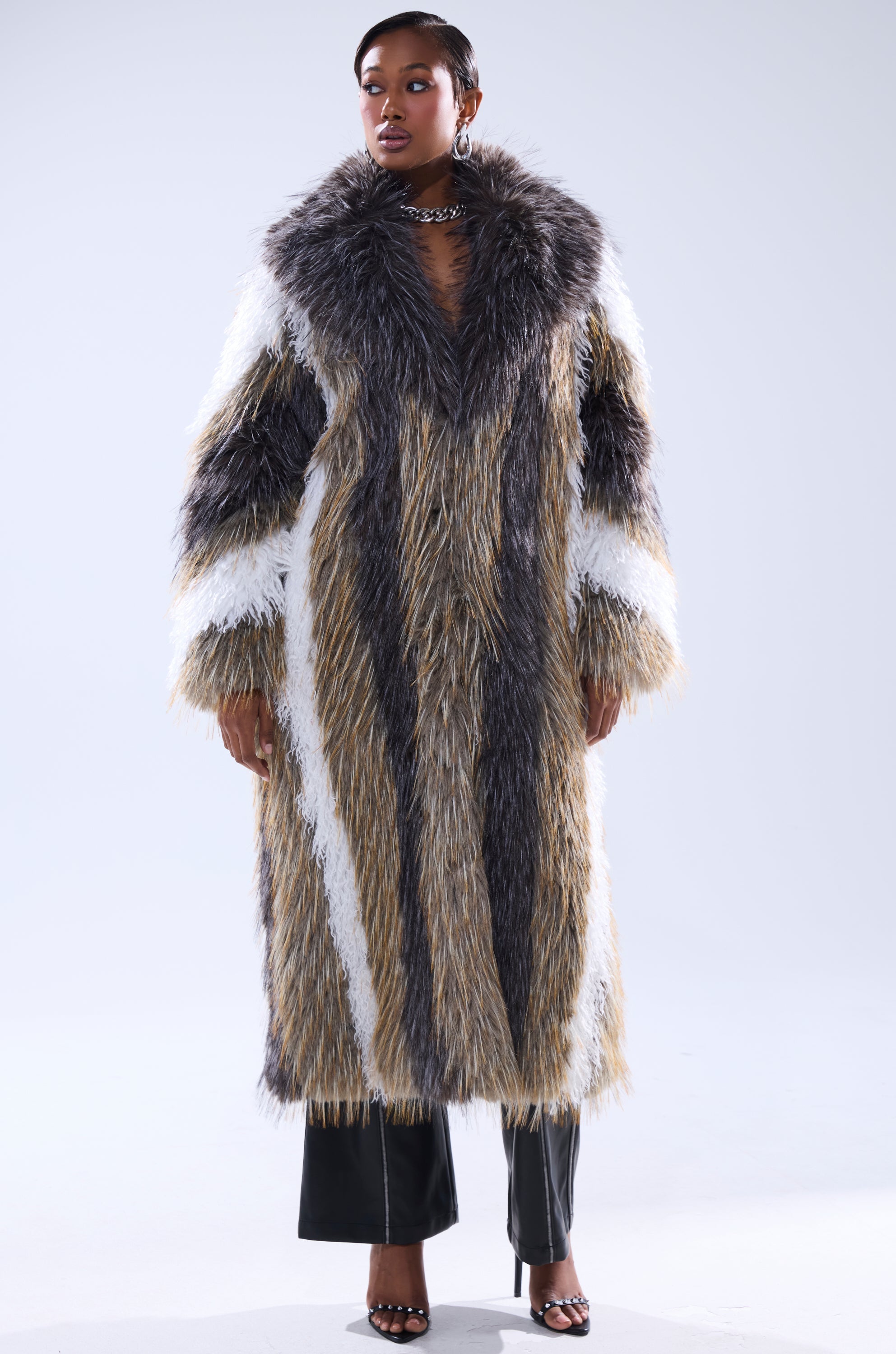 POISON IVY FAUX FUR COAT