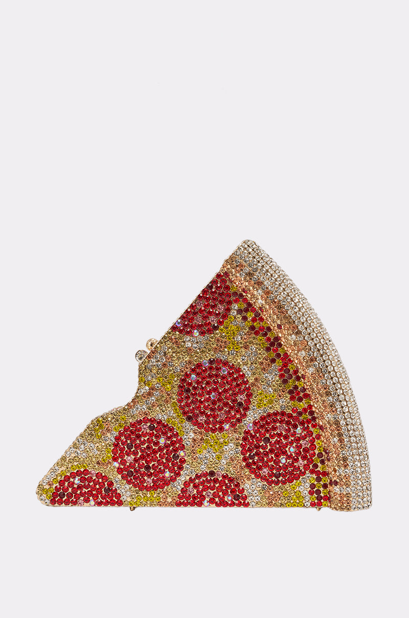 GRAB A SLICE RHINESTONE PIZZA CLUTCH