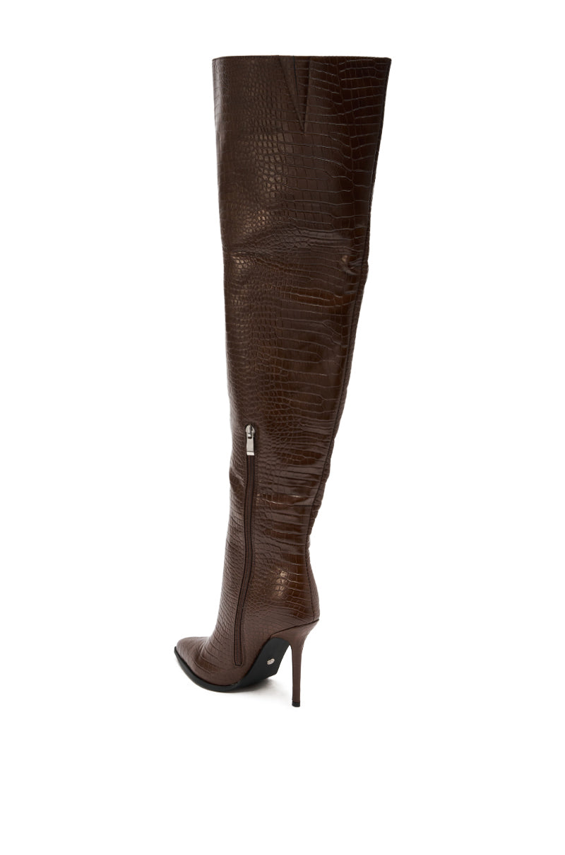 AZALEA WANG LORAH CROC BROWN BOOT