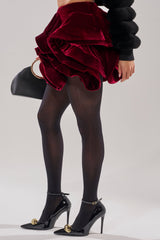 QUEEN VELVET RUFFLE SKIRT