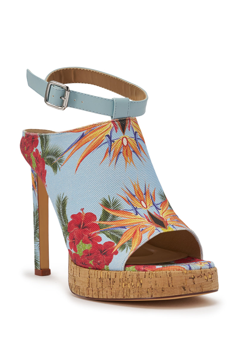 AZALEA WANG MAELIE MULTI FLORAL STILETTO SANDAL