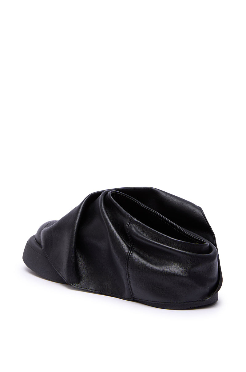 AZALEA WANG MAITYE BLACK RUCHED FLAT