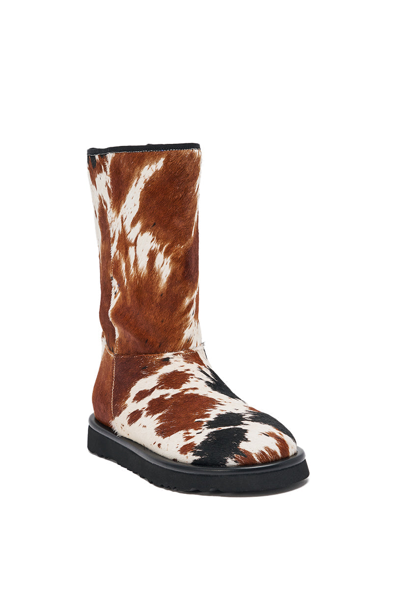 AZALEA WANG MARLEIGH COW FLAT BOOTIE