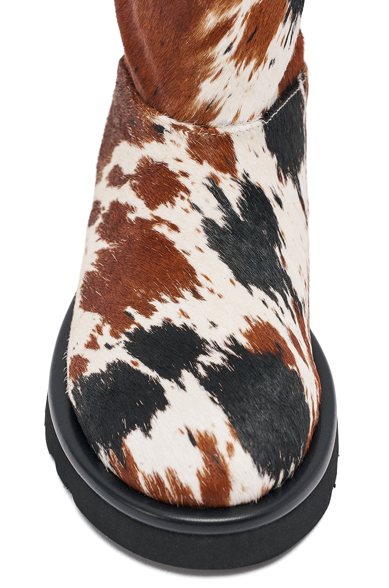 AZALEA WANG MARLEIGH COW FLAT BOOTIE