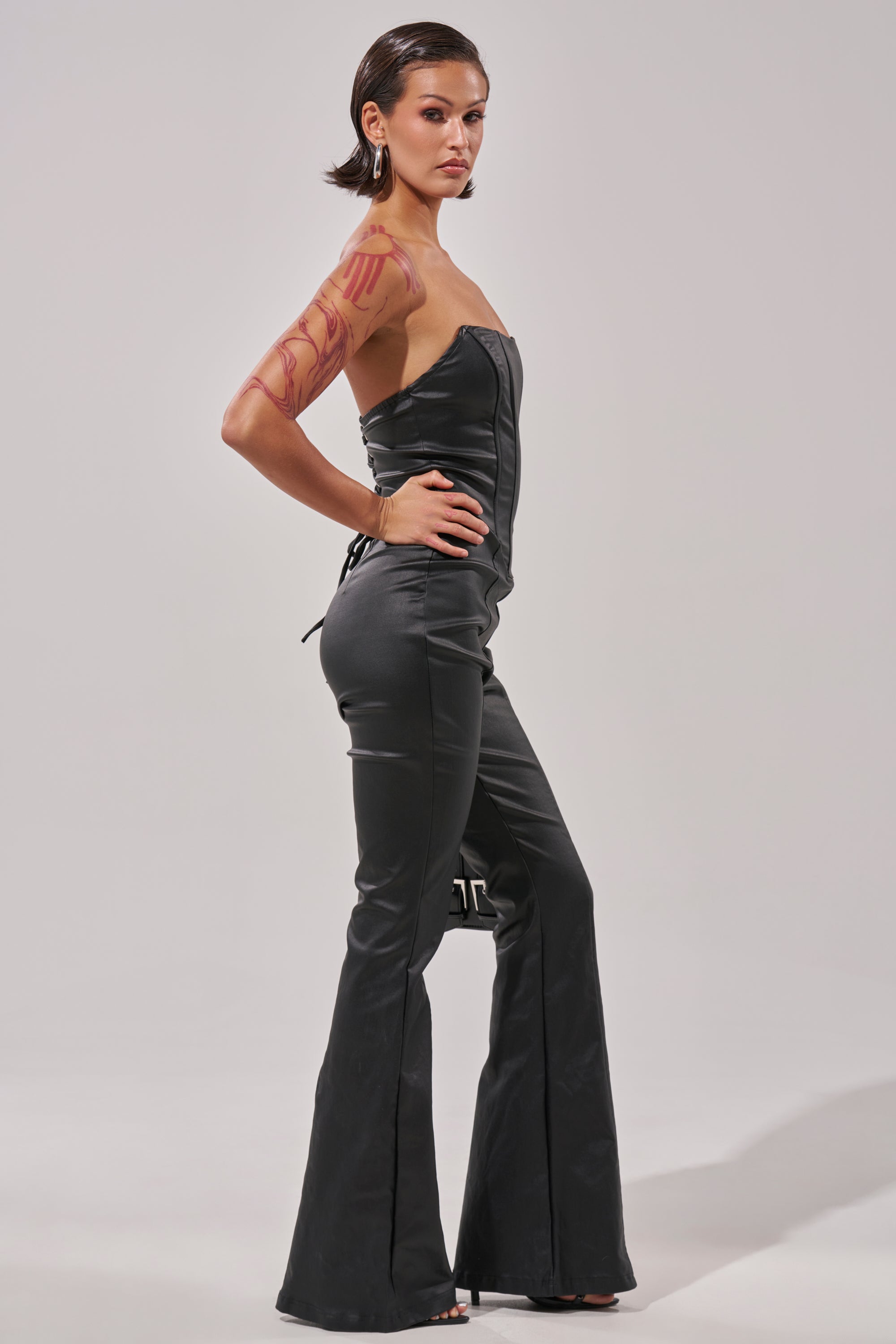 HOT GIRL PU JUMPSUIT