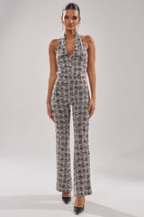 CHECKMATE SLEEVELESS JUMPSUIT
