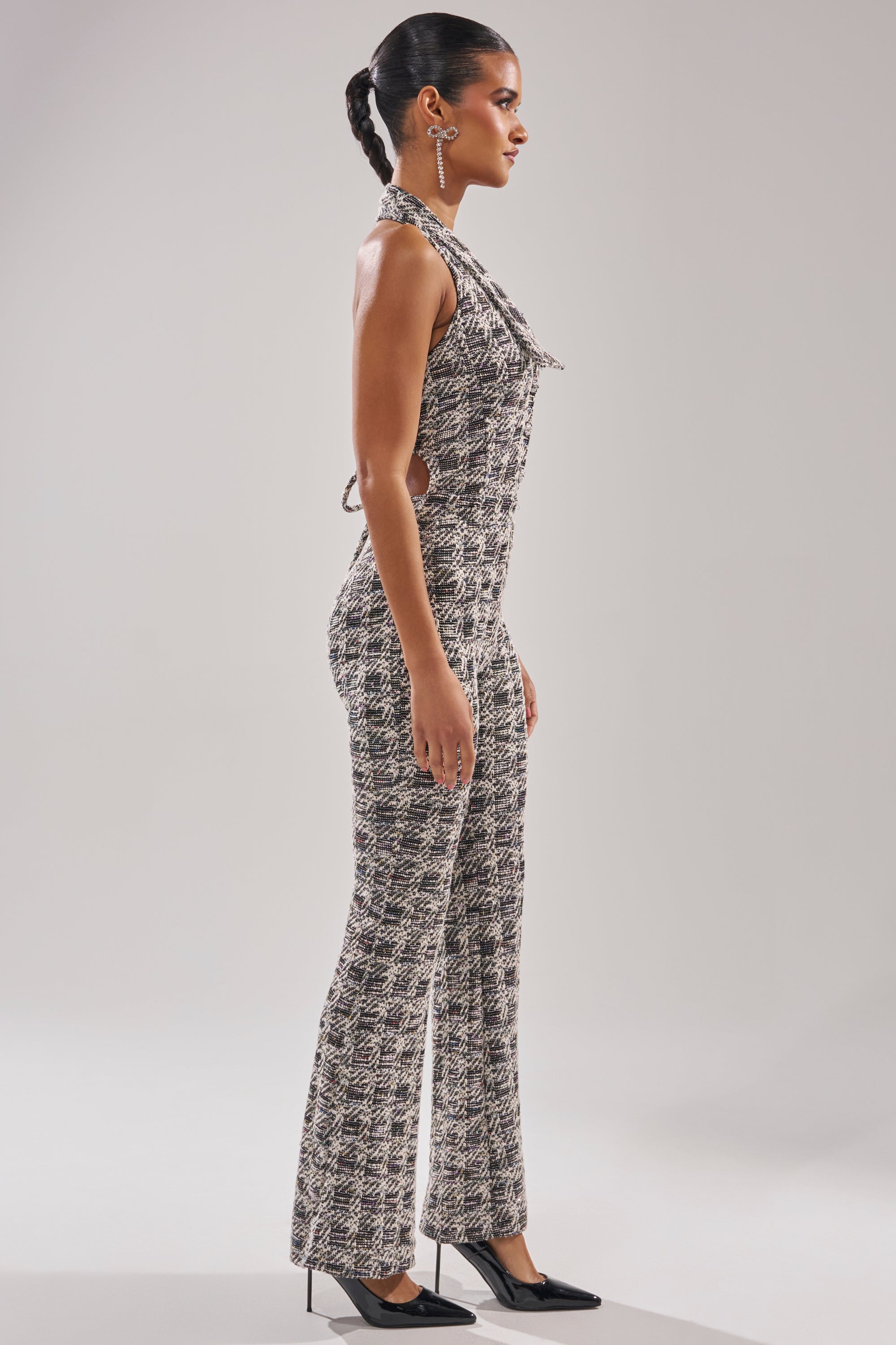 CHECKMATE SLEEVELESS JUMPSUIT