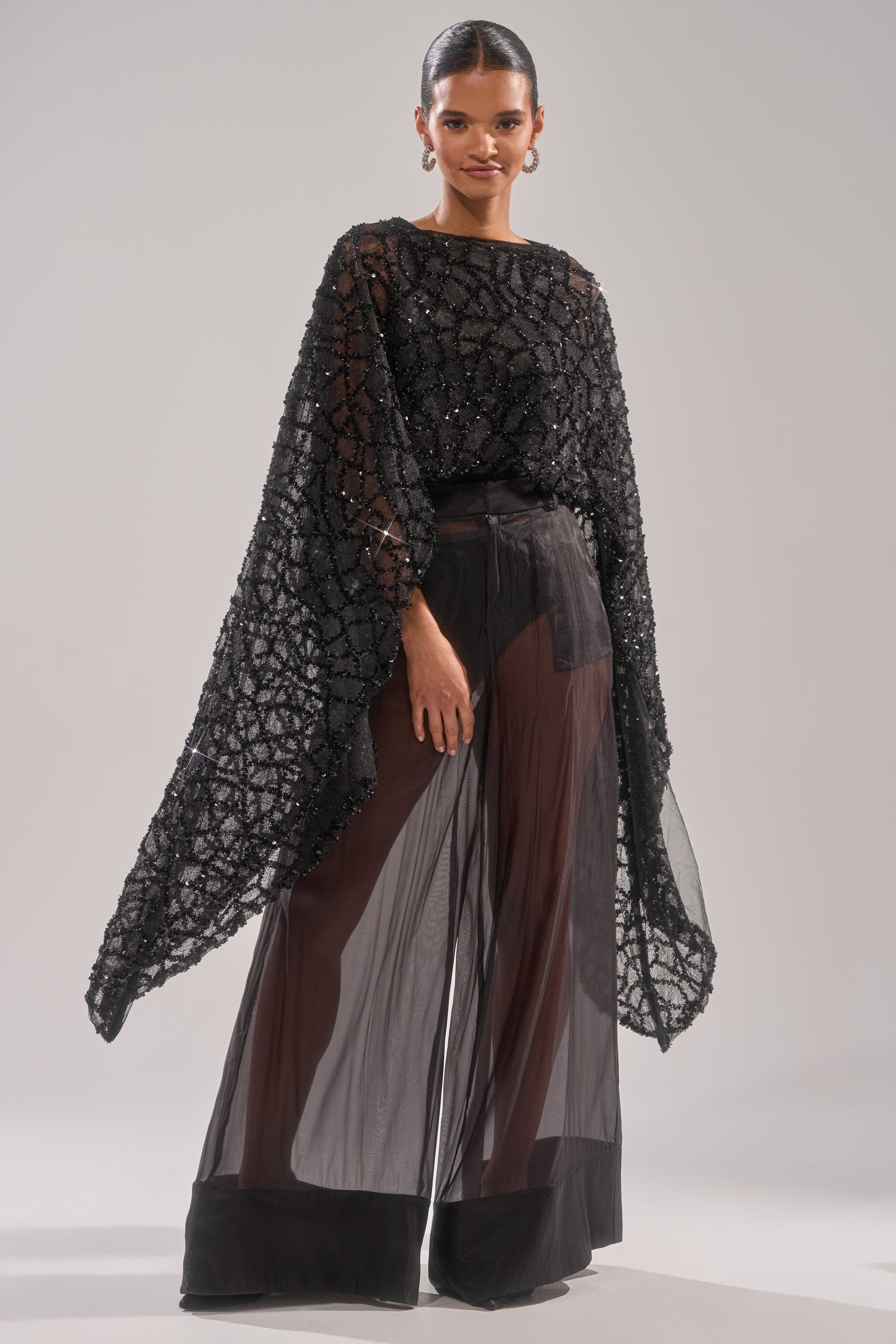 SHINE AWAY MESH BLOUSE