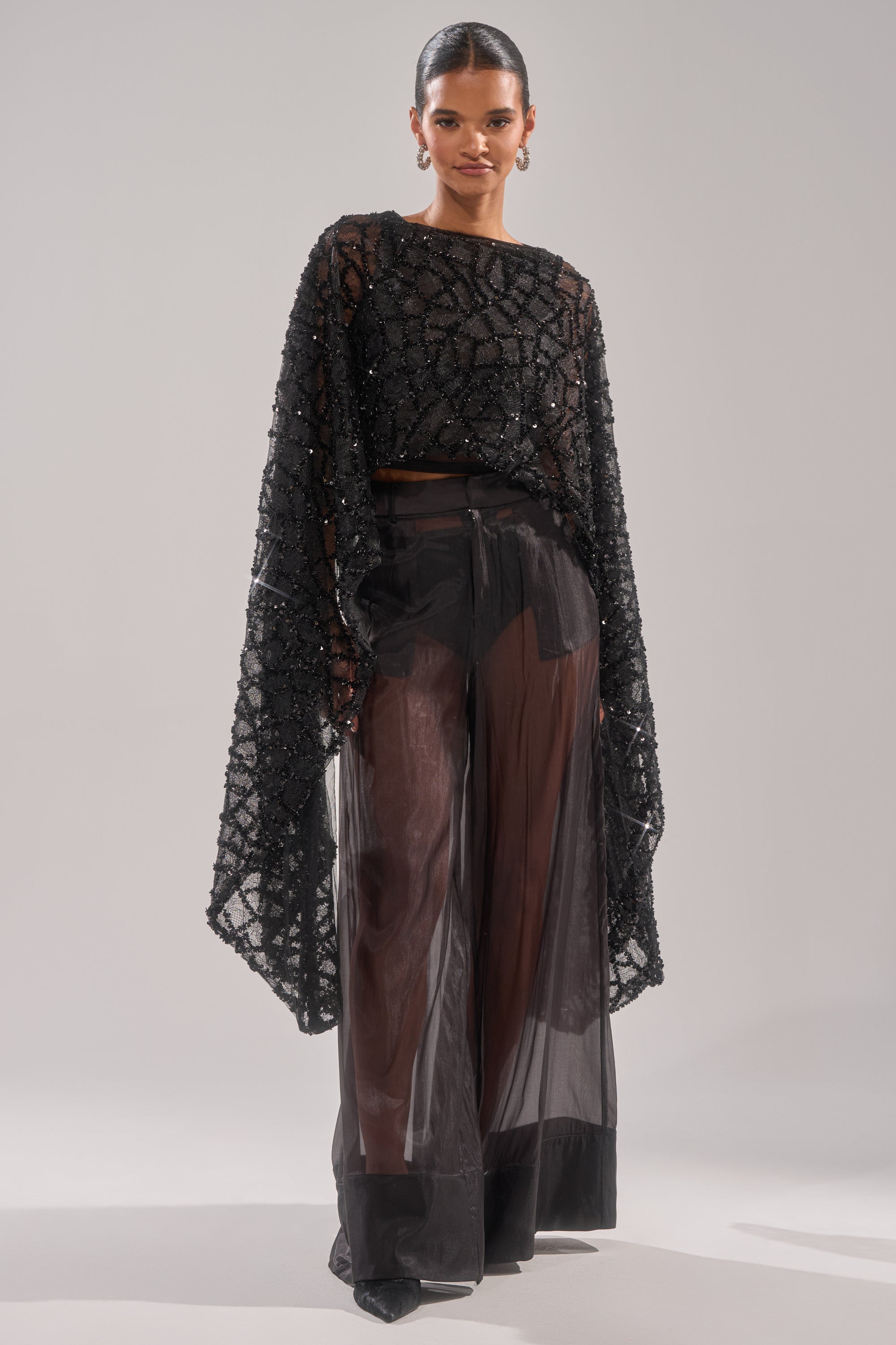 SHINE AWAY MESH BLOUSE