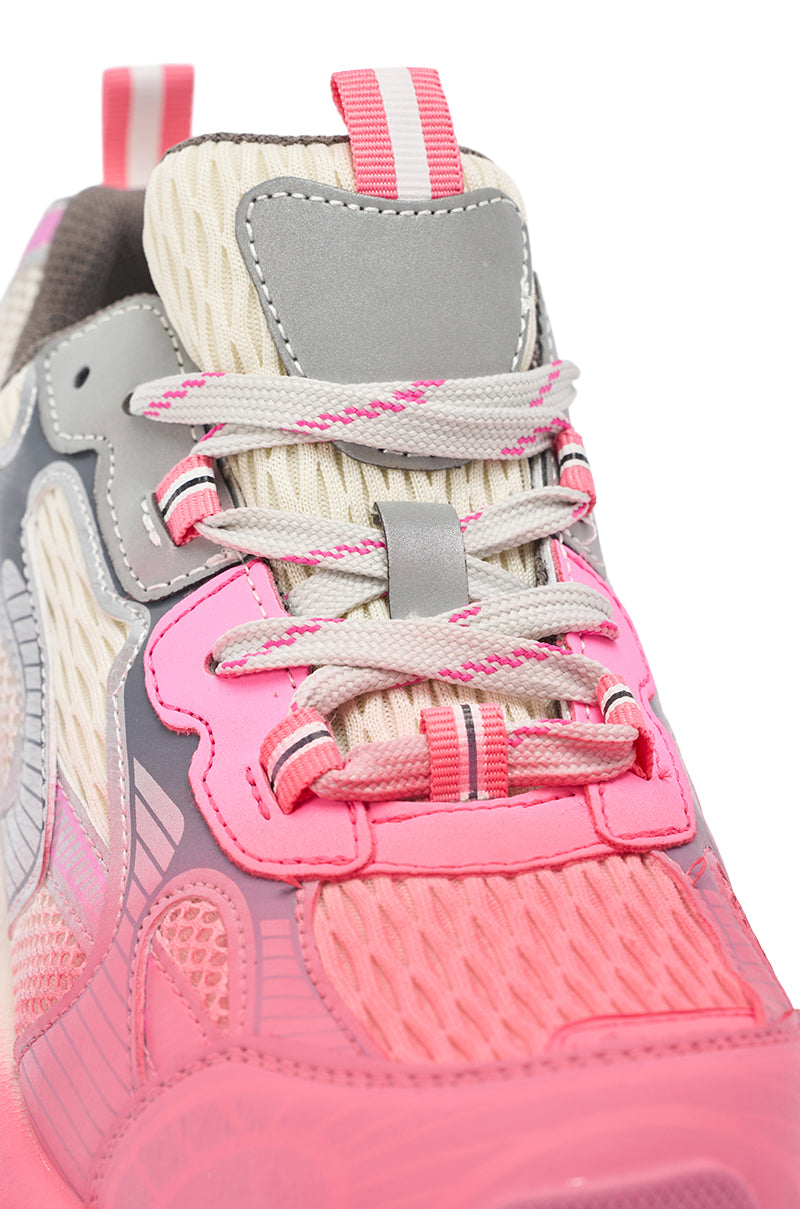 AZALEA WANG PSI PINK LACE SNEAKER
