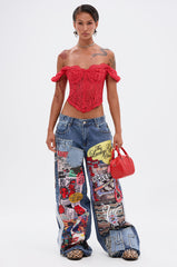 SO SICK PATCHWORK OVERSIZED JEANS
