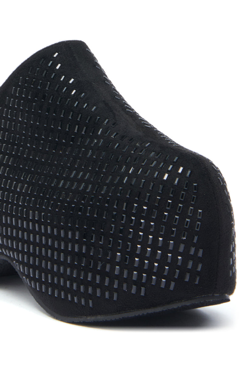 AZALEA WANG ROMESCO BLING FLATFORM CLOG IN BLACK