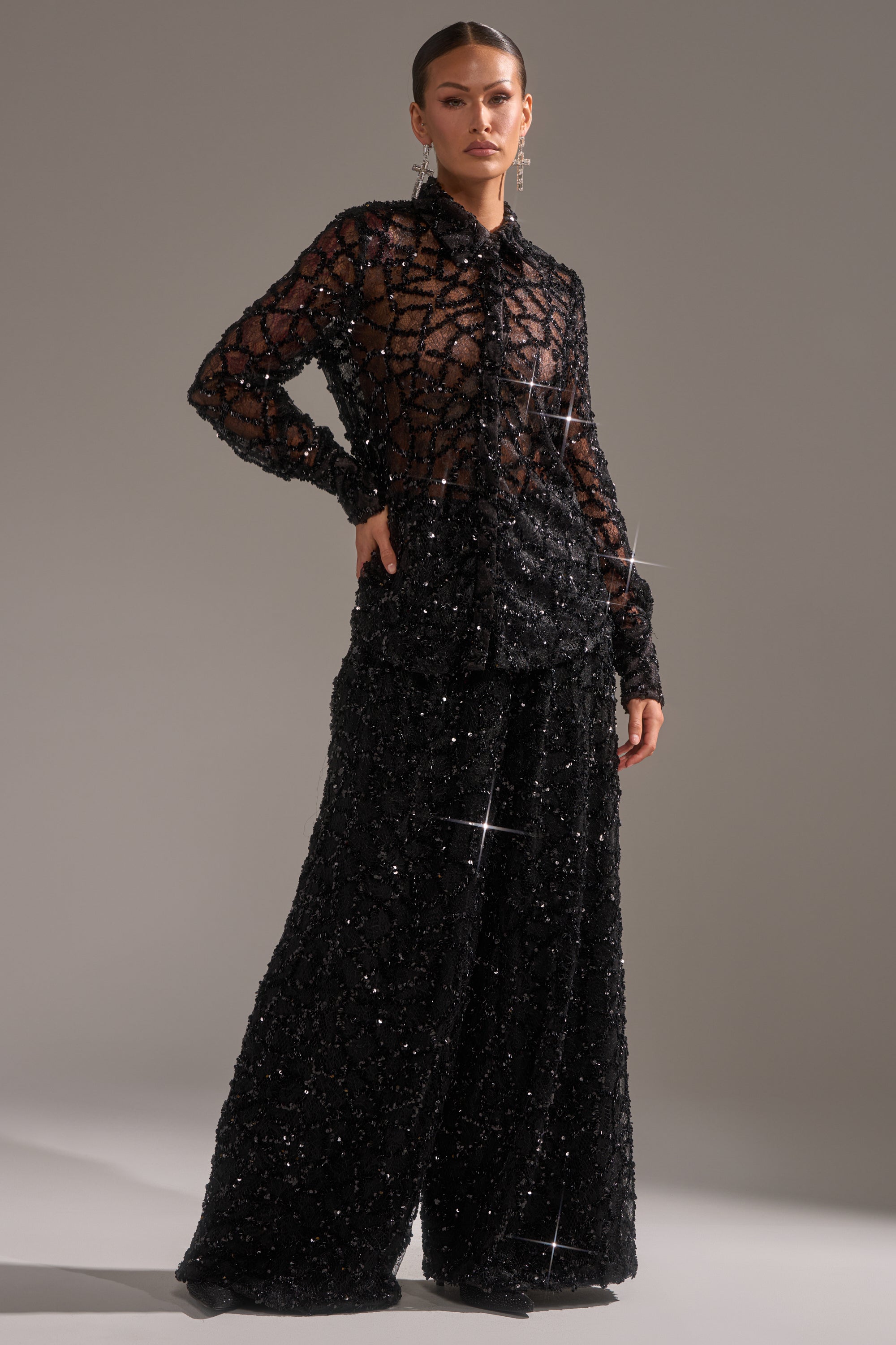 ROXY SEQUIN PALAZZO PANT