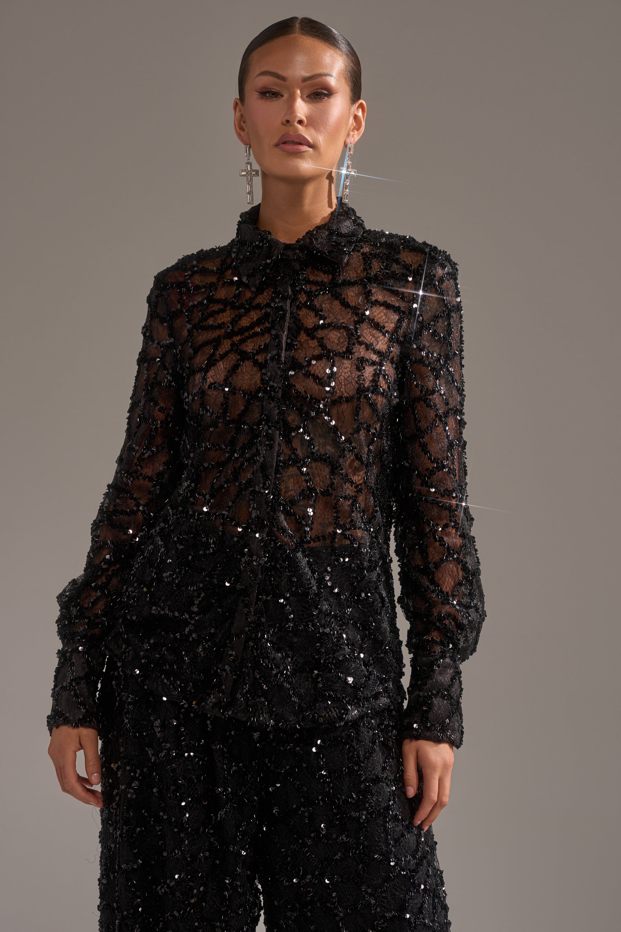 ROXY SEQUIN BUTTON DOWN