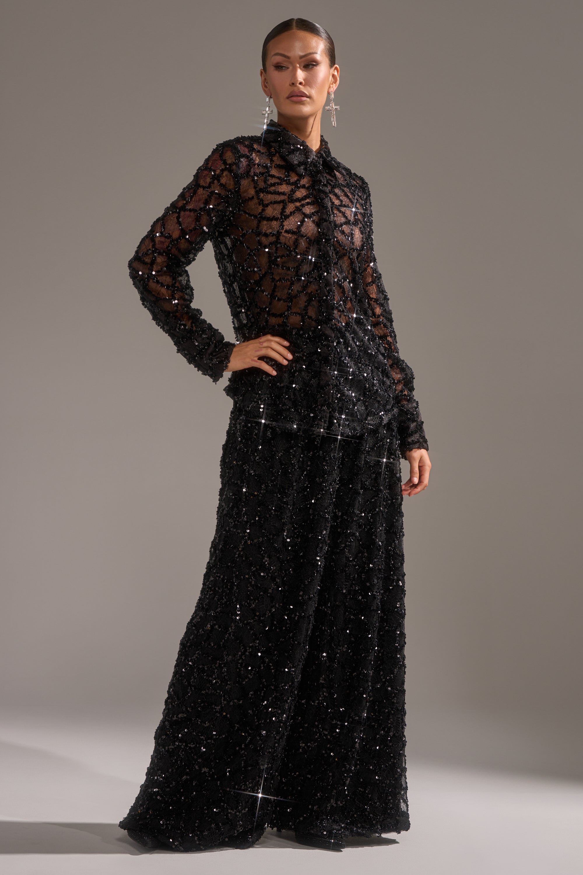 ROXY SEQUIN BUTTON DOWN