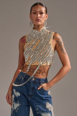 ITS YOUR TIME RHINESTONE MOCK NECK BLOUSE