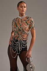 DANCING QUEEN RHINESTONE CHAIN TOP