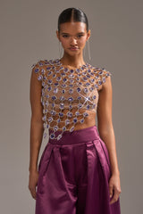 LOVER GIRL RHINESTONE CHAIN TOP