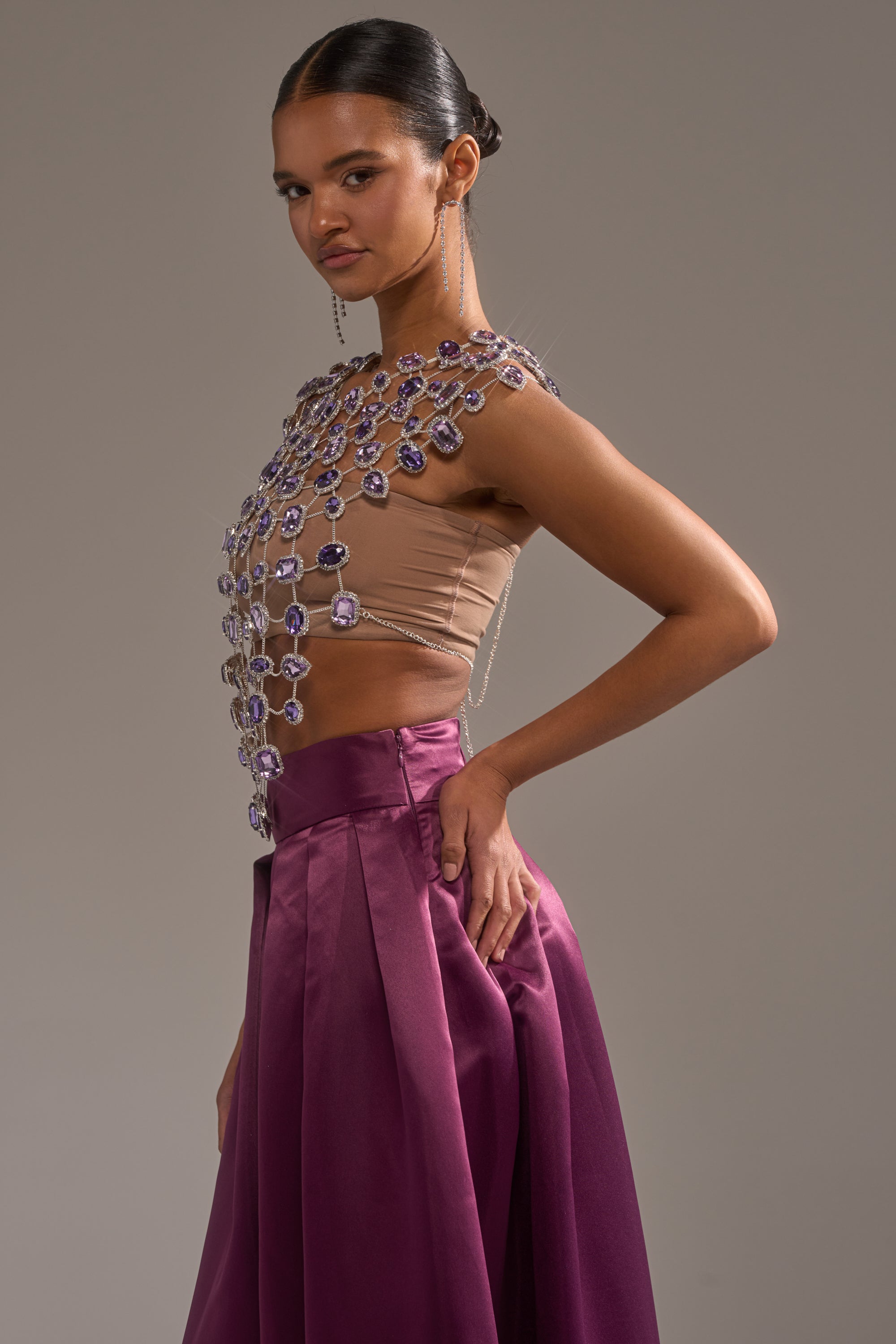 LOVER GIRL RHINESTONE CHAIN TOP