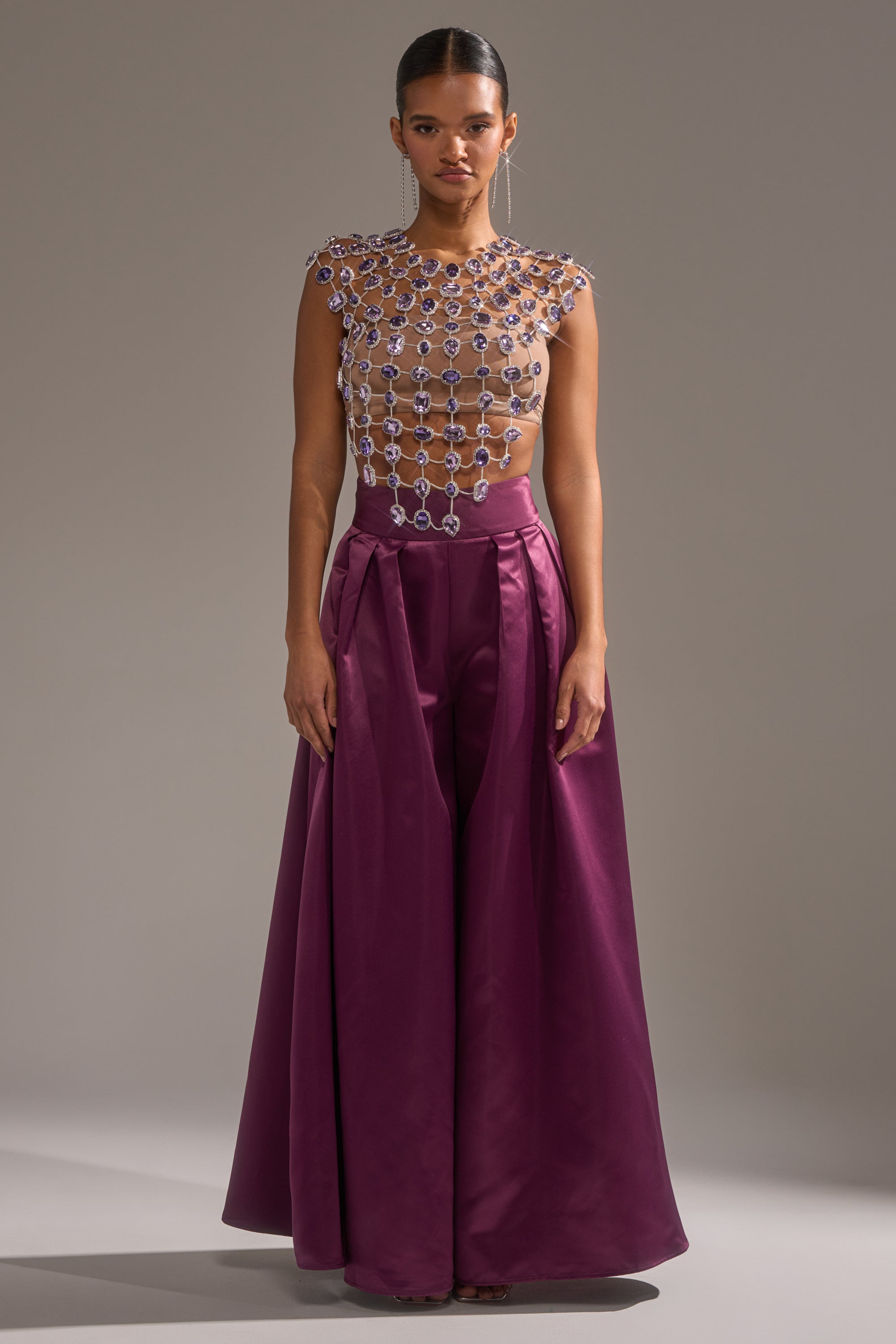 LOVER GIRL RHINESTONE CHAIN TOP