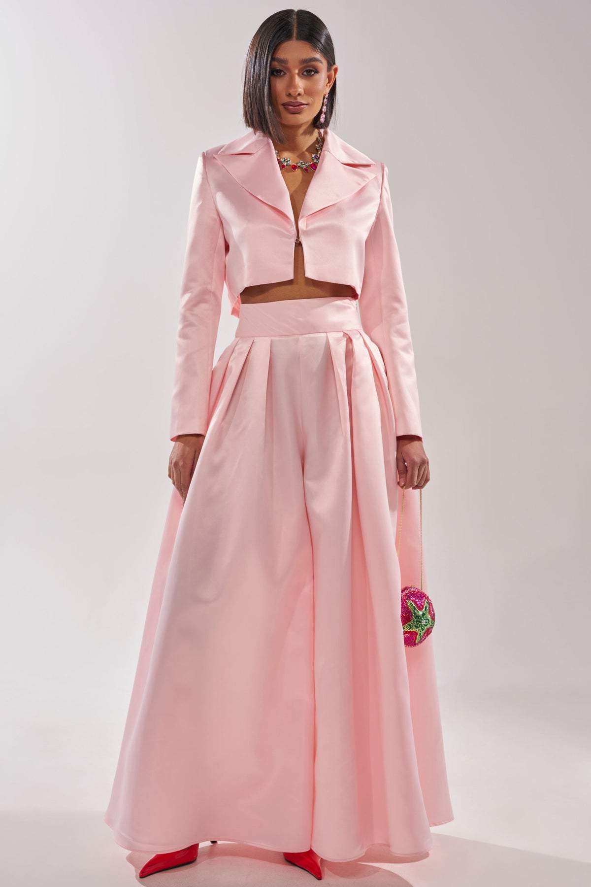LILA SATIN WIDE LEG PANT