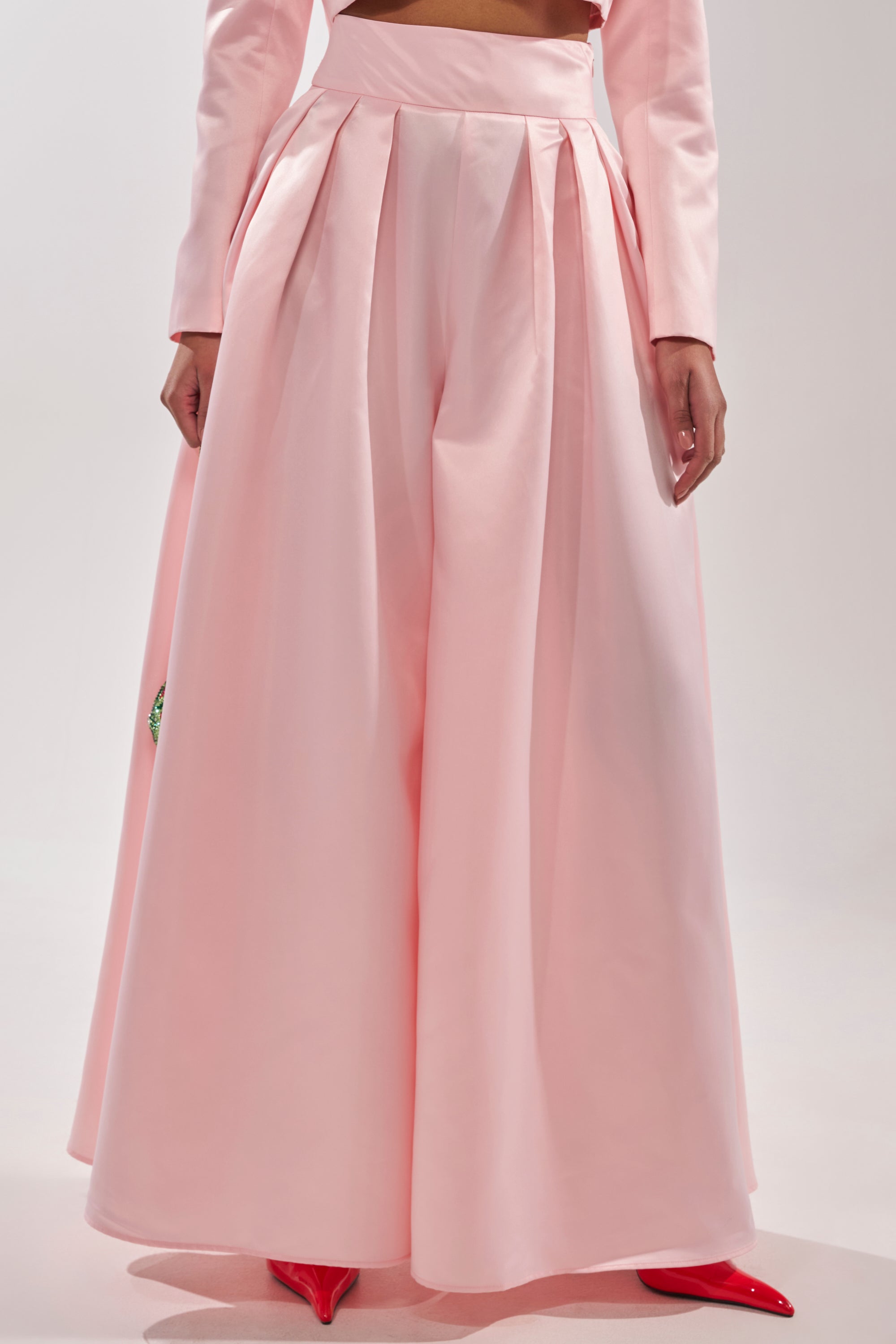 LILA SATIN WIDE LEG PANT
