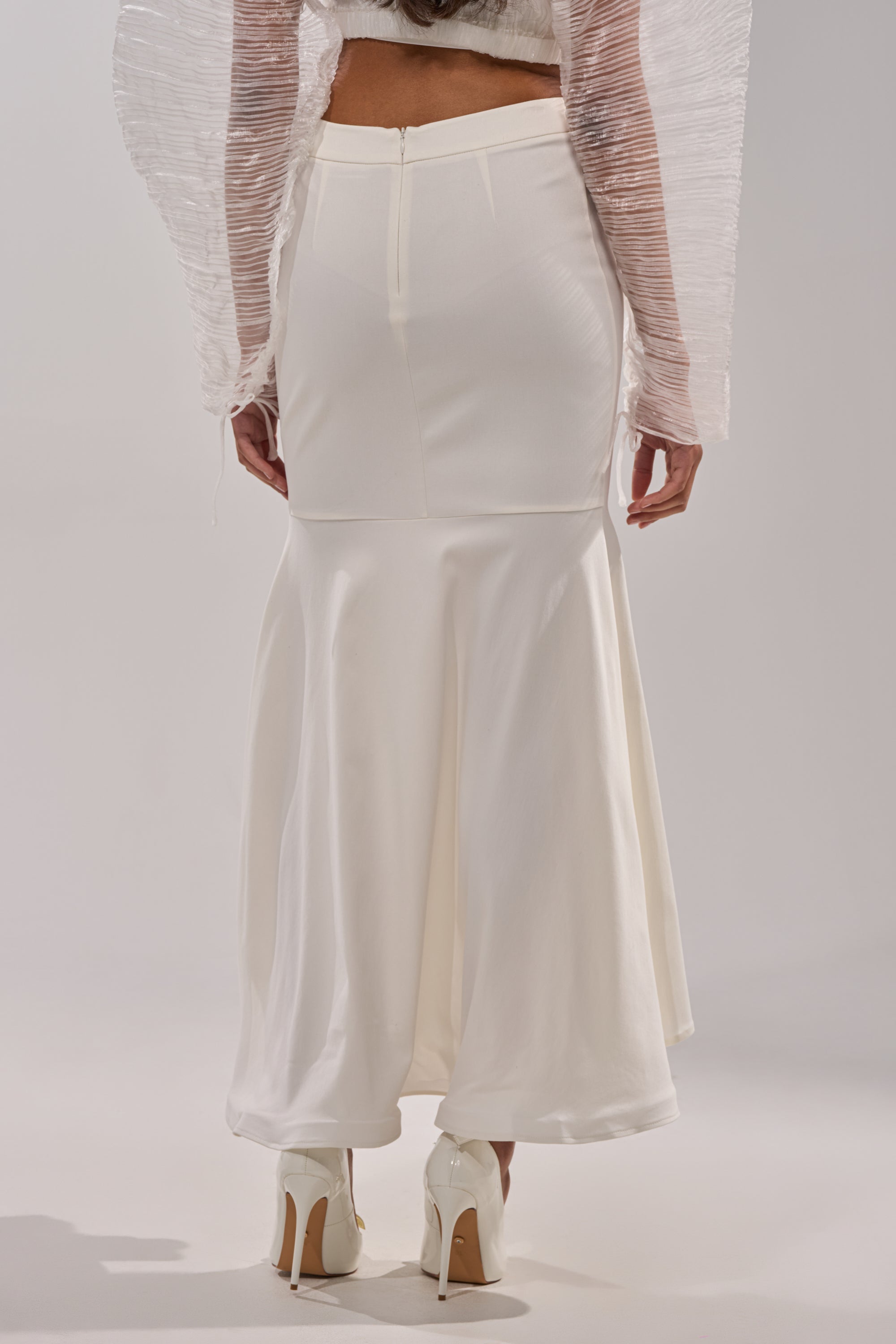 LEMON SATIN MAXI SKIRT