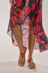 AKIRA SANSANVI RED MULTI ROPE FLAT SANDAL