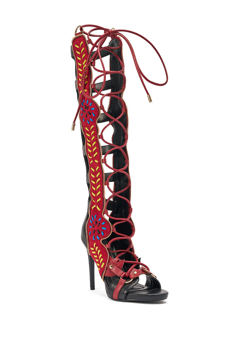 AZALEA WANG SHAI BLACK MULTI GLADIATOR SANDAL