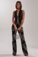 ROXY STUDDED SLEEVELESS JUMPSUIT