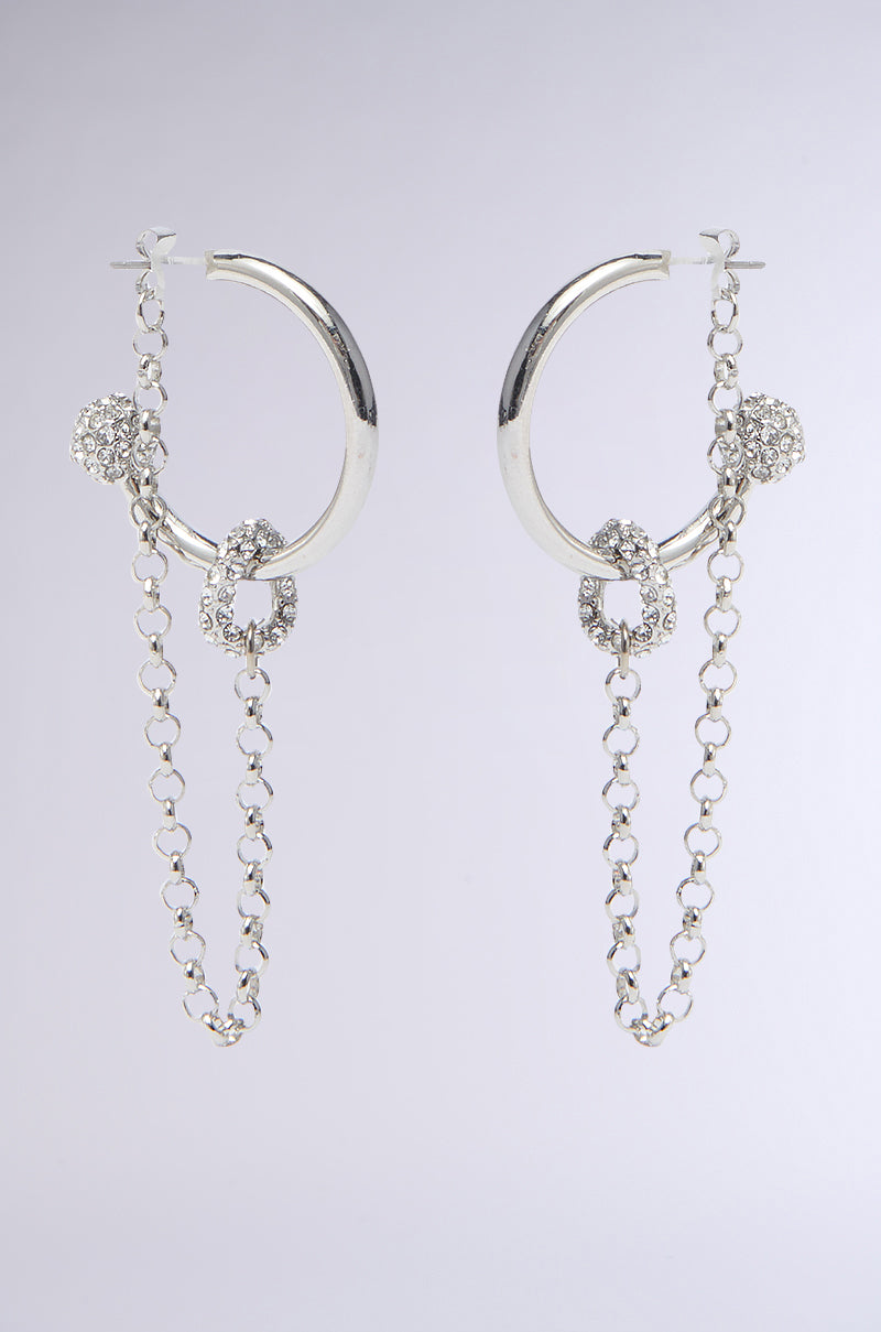 BALL AND CHAIN HOOP EARRING