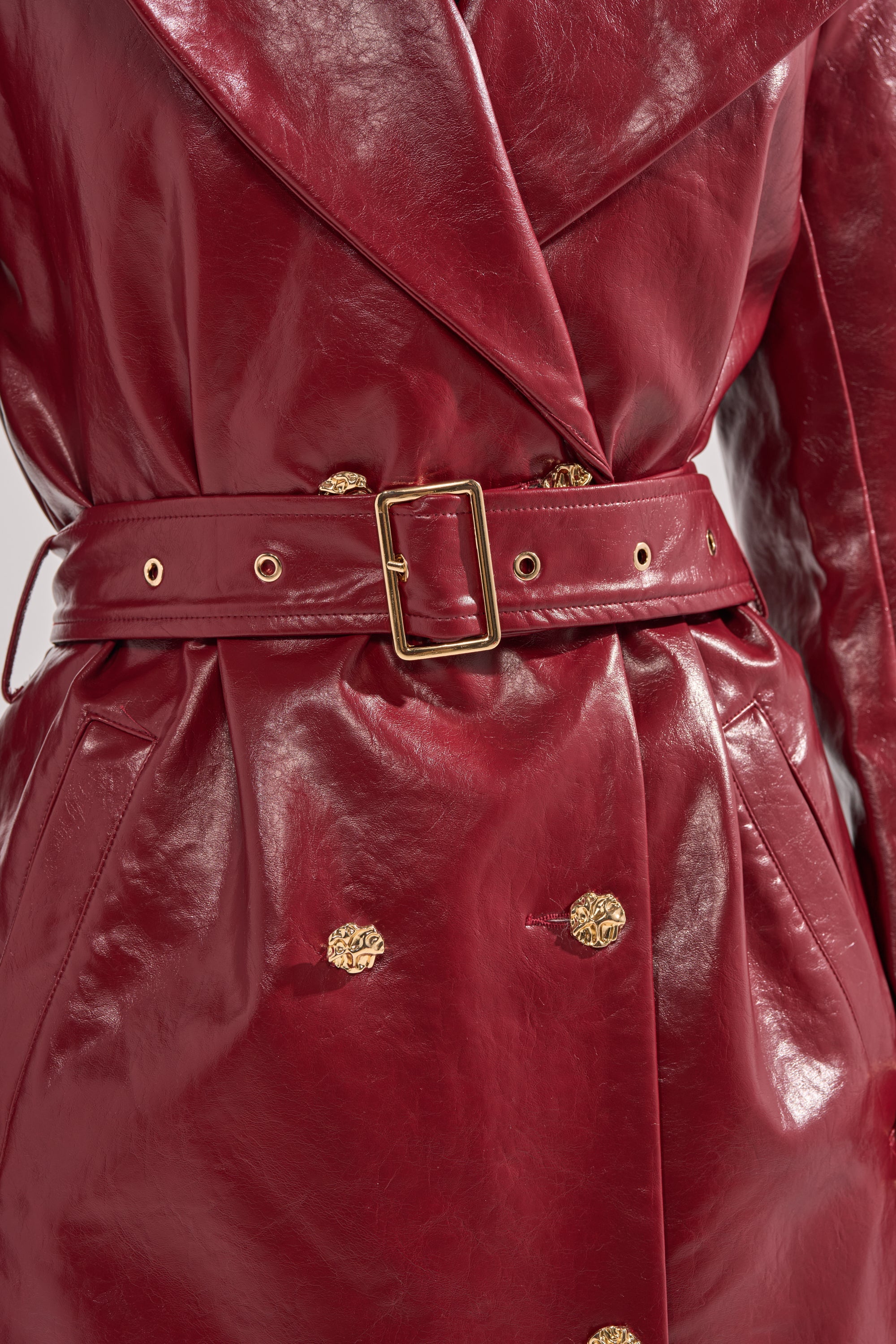 LADY DANGER FAUX LEATHER TRENCH