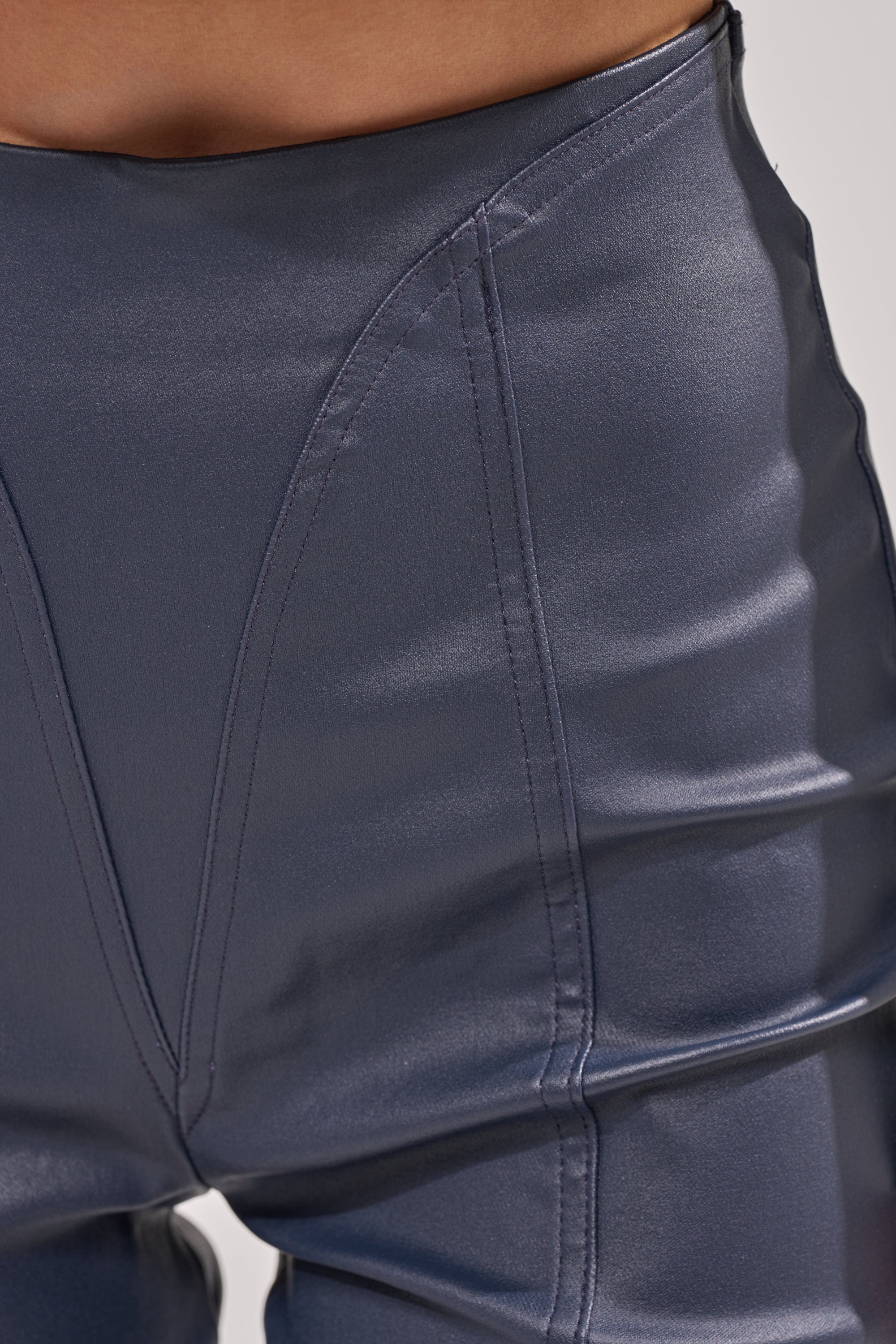 BIG CITY LIVIN FAUX LEATHER LEGGING IN NAVY