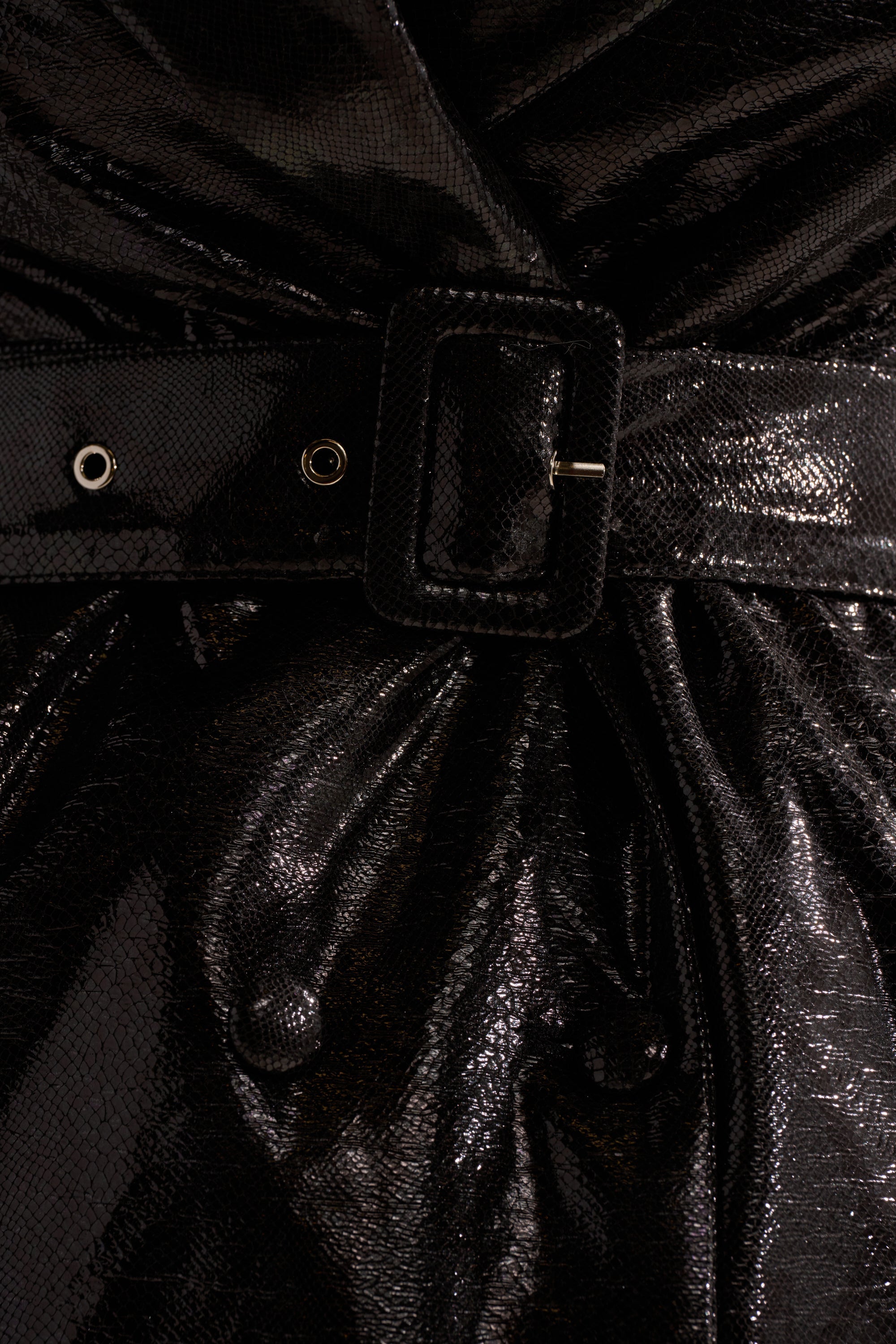 ACQUIRED TASTE FAUX LEATHER TRENCH