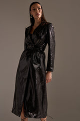 ACQUIRED TASTE FAUX LEATHER TRENCH